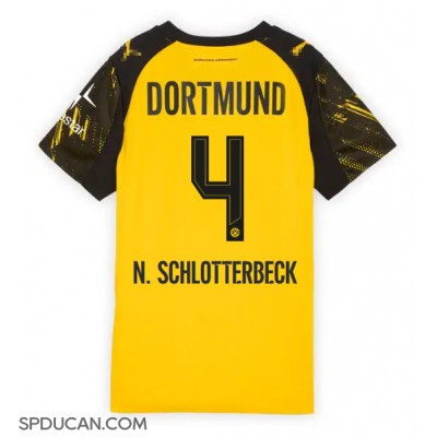 Zenski Nogometni Dres Borussia Dortmund Nico Schlotterbeck #4 Domaci 2025-26 Kratak Rukav Zenski Nogometni Dres Borussia Dortmund Nico Schlotterbeck #4 Domaci 2025-26 Kratak Rukav